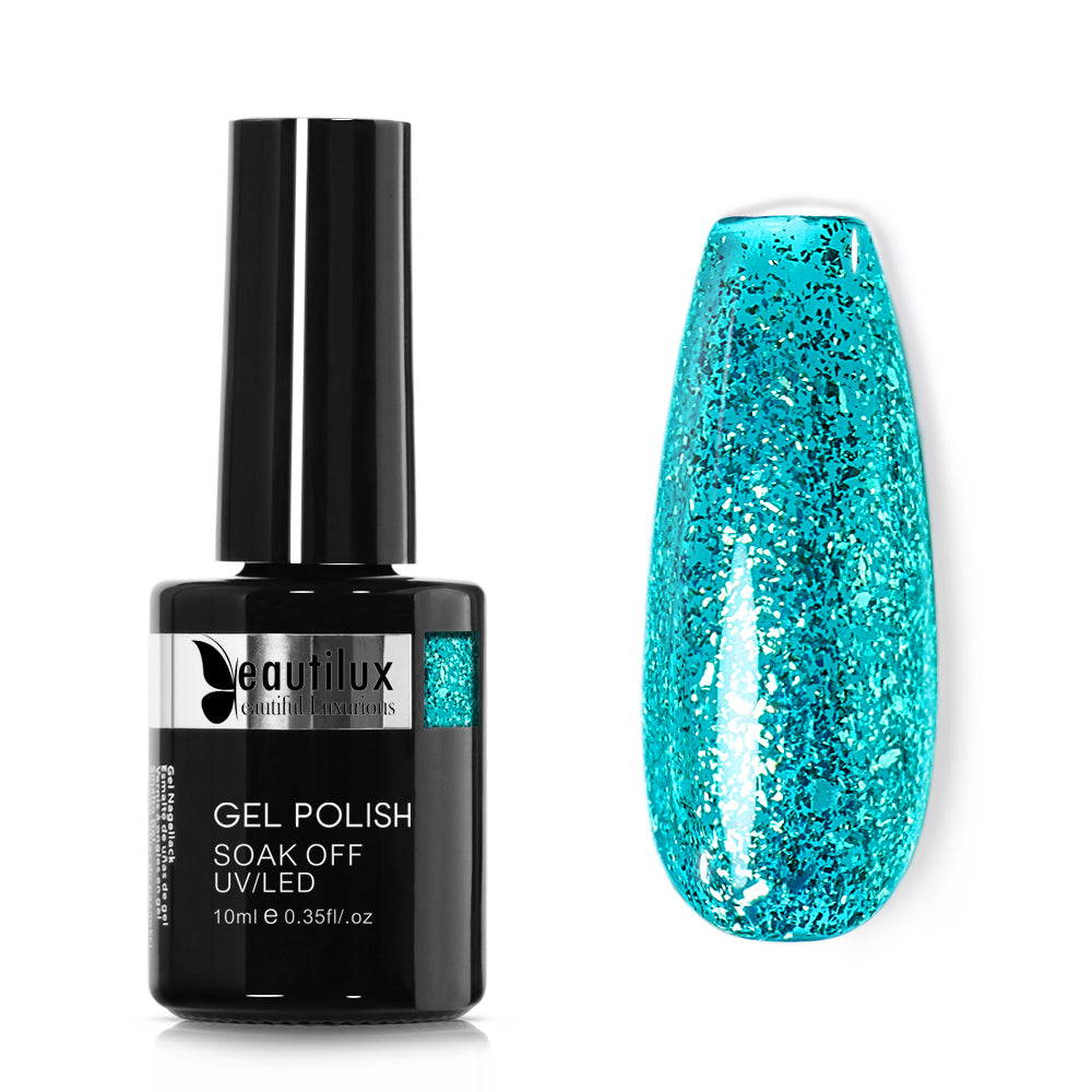 Vernis Semi-Permanent Bleu Turquoise Platine – PT-11 | Beautilux 10ml – Tenue 3 Semaines