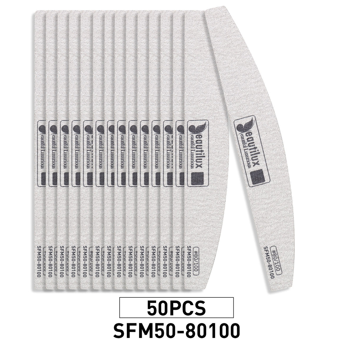 Beautilux Half Moon Nail File 80/100 — 50pcs/pack | SFM50-80100 - SFM50-80100 Image