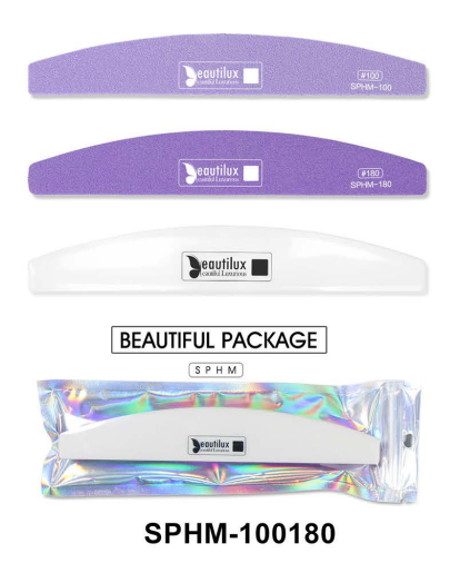 Beautilux Removable Sponge File- Plastic Plate+100# Sponge File Sticker+180# Sponge File Sticker — 1 set | SPHM-100180 - SPHM-100180 Image