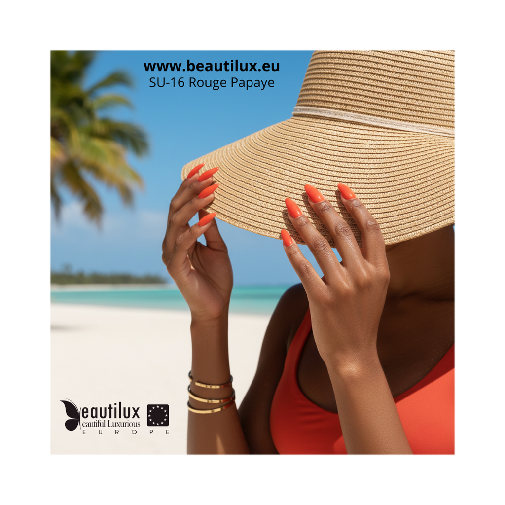 Nuancier rouge papaye SU-16 Beautilux couleur tropicale estivale  
