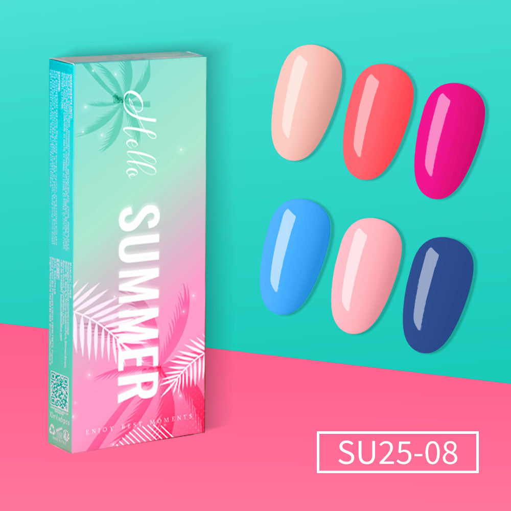 SU25-01 - Kit de 6 Vernis Semi-Permanent été 10Ml SUMMER Tenue 28 Jours | Beautilux
