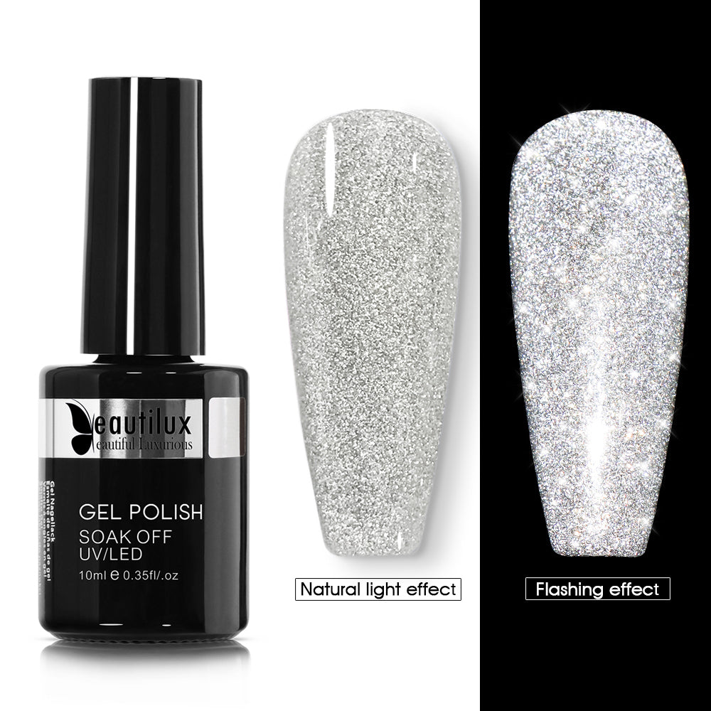Vernis Semi-Permanent Cat Eye Diamant Réfléchissant Argent Diamant Réfléchissant – SZM-01 | Beautilux 10ml – Tenue 4 Semaines