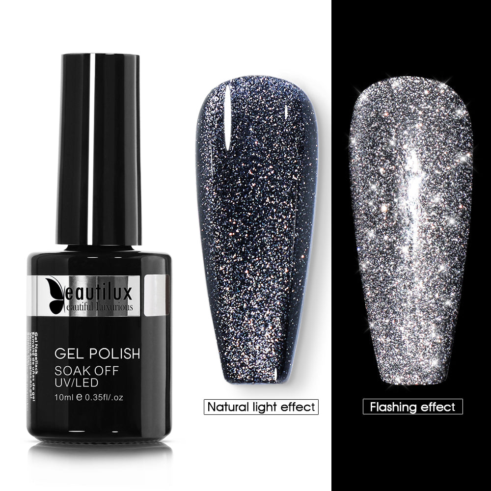 Vernis Semi-Permanent Cat Eye Diamant Réfléchissant Bleu Nuit Diamant Réfléchissant – SZM-06 | Beautilux 10ml – Tenue 4 Semaines