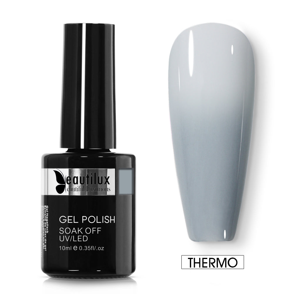 Vernis Semi-Permanent Thermo Gris Clair → Gris Ardoise – T-05 | Beautilux 10ml – Tenue 3 Semaines