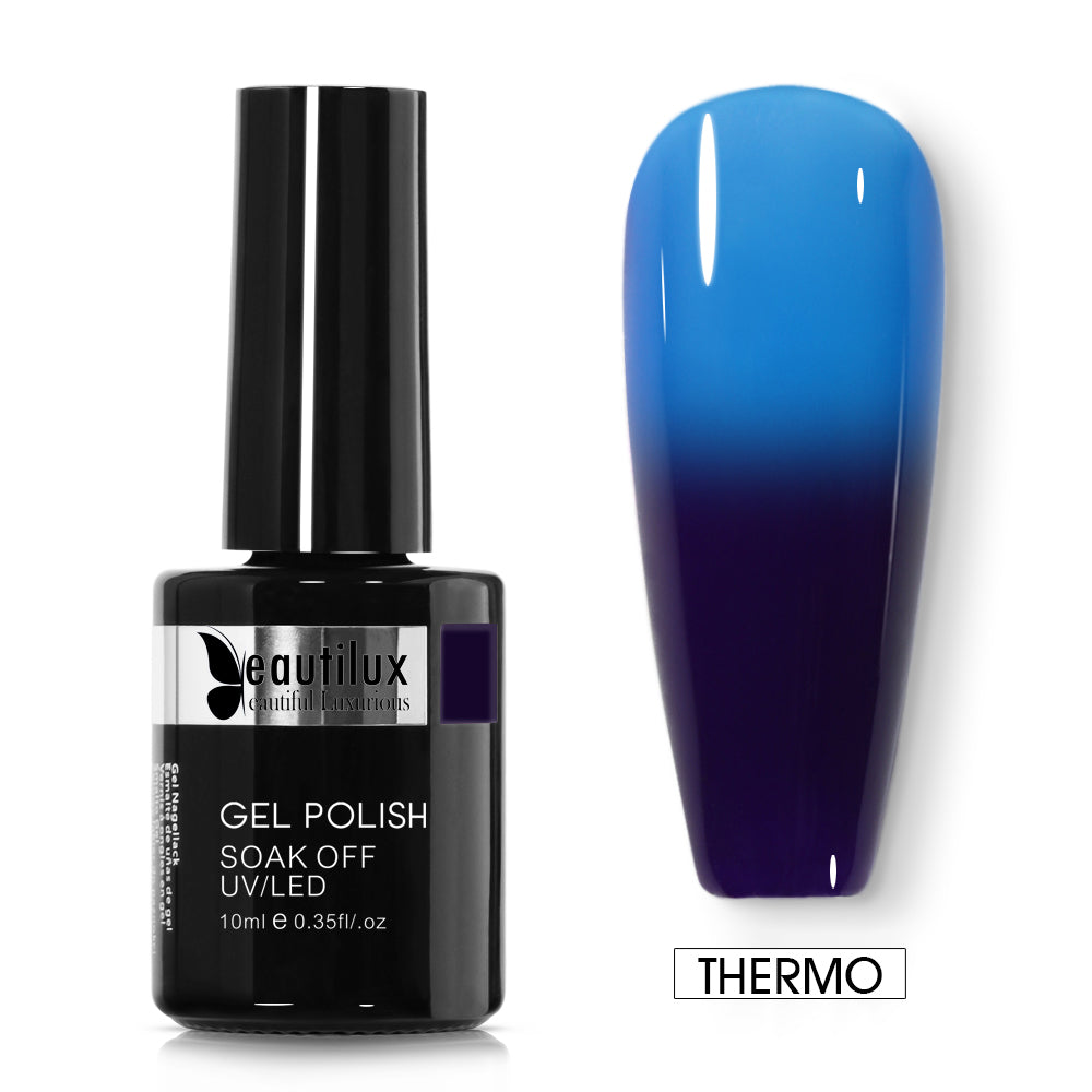 Vernis Semi-Permanent Thermo Bleu Ciel → Violet Nuit – T-06 | Beautilux 10ml – Tenue 3 Semaines Image