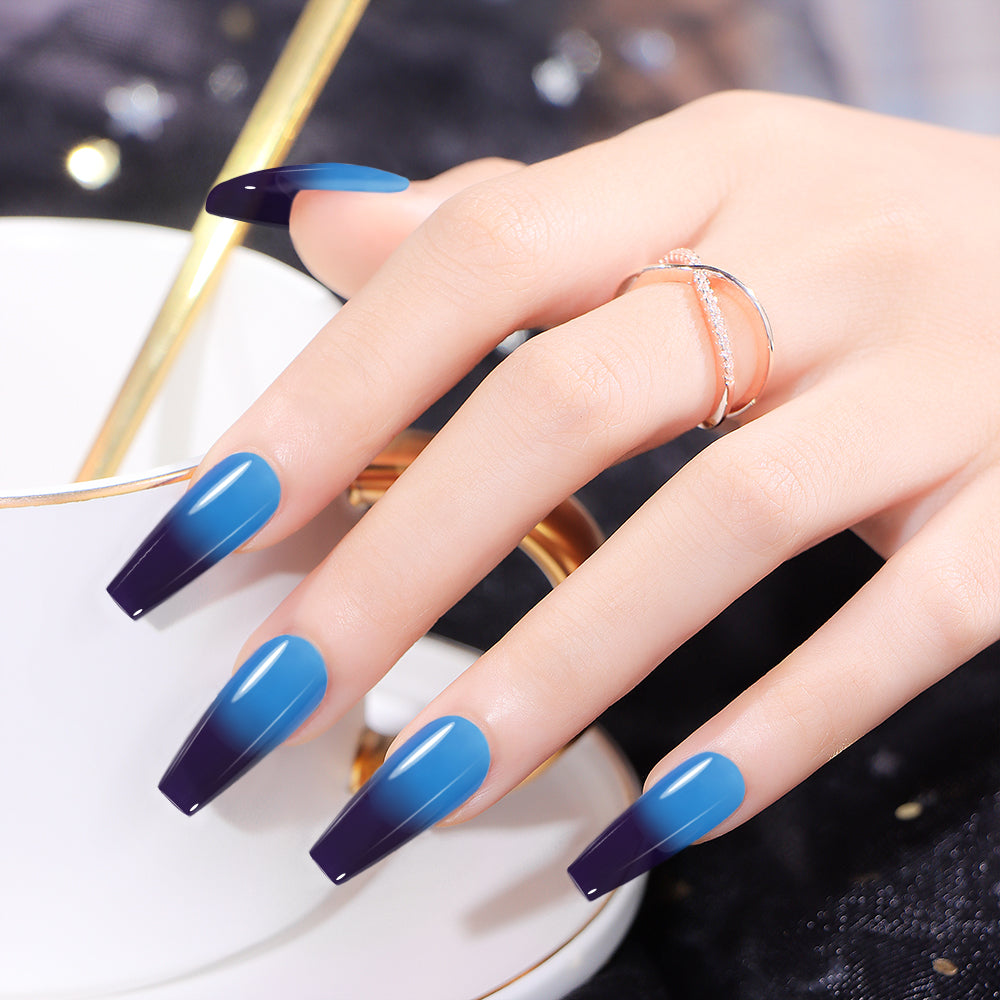 Vernis Semi-Permanent Thermo Bleu Ciel → Violet Nuit – T-06 | Beautilux 10ml – Tenue 3 Semaines