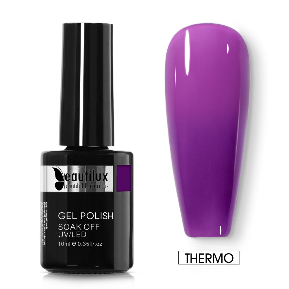 Vernis Semi-Permanent Thermo Violet Vif → Violet Foncé – T-07 | Beautilux 10ml – Tenue 3 Semaines Image