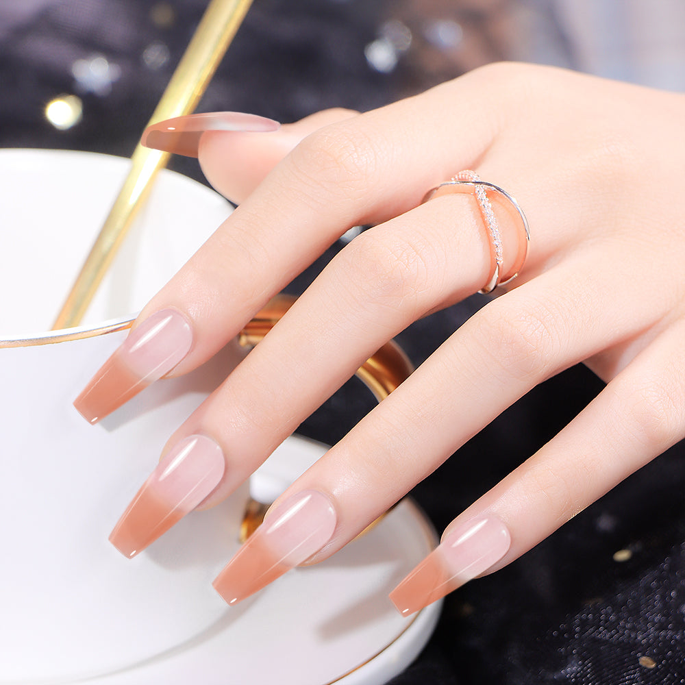 Vernis Semi-Permanent Thermosensible Blanc Nacré / Pêche Corail – T-13 | Beautilux 10ml – Tenue 3 Semaines
