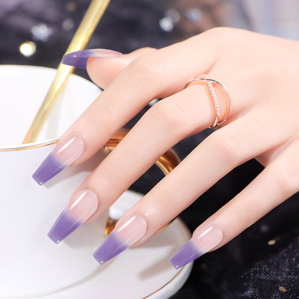 Vernis Semi-Permanent Thermosensible Blanc Nacré / Violet Lavande – T-16 | Beautilux 10ml – Tenue 3 Semaines