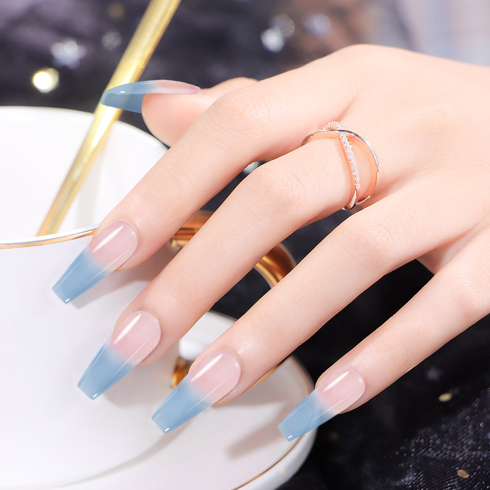 Vernis Semi-Permanent Thermosensible Blanc Nacré / Bleu Ciel – T-17 | Beautilux 10ml – Tenue 3 Semaines