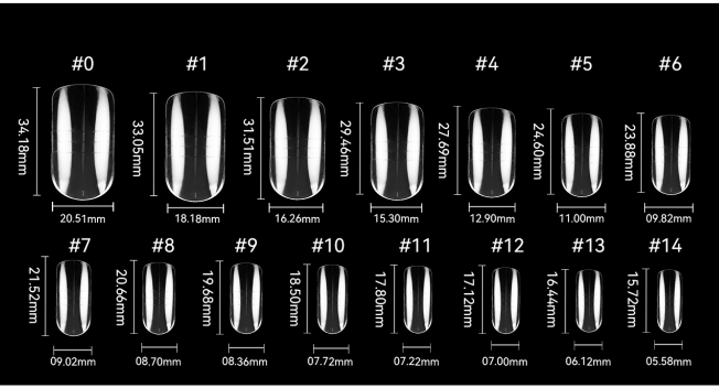 Beautilux TDF-01 - Toenails Dual Forms transparentes 150 pcs