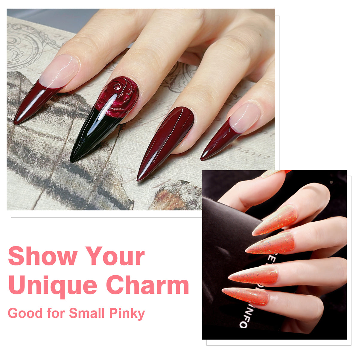 Capsules Ongles PMMA Stiletto Long | Soak Off | Pose Américaine | Beautilux JP552-TL | 552 pcs
