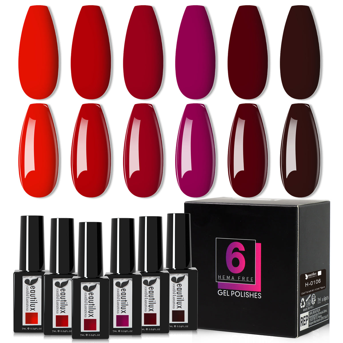 Beautilux H-0106 — coffret de 6 vernis Image
