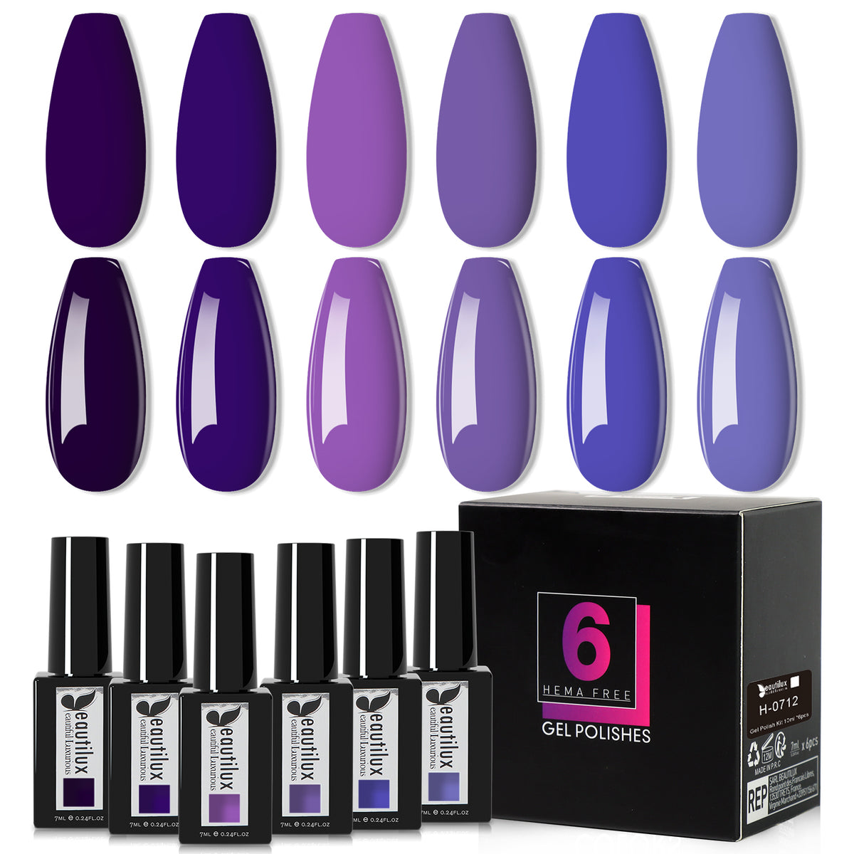 Beautilux H-0712 — coffret de 6 vernis