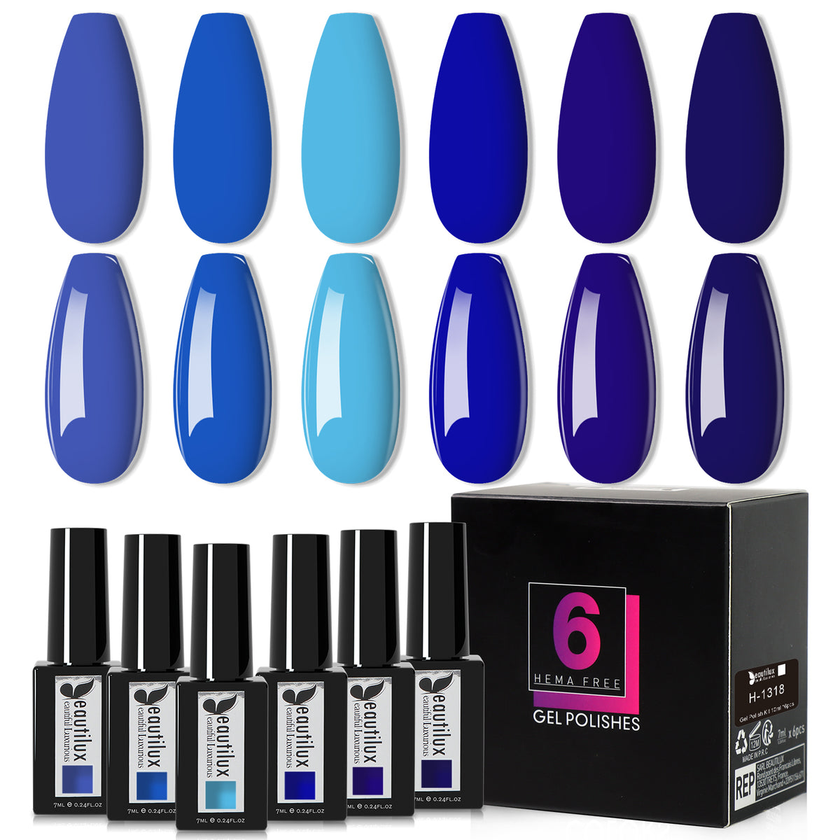 Beautilux H-1318 — coffret de 6 vernis Image