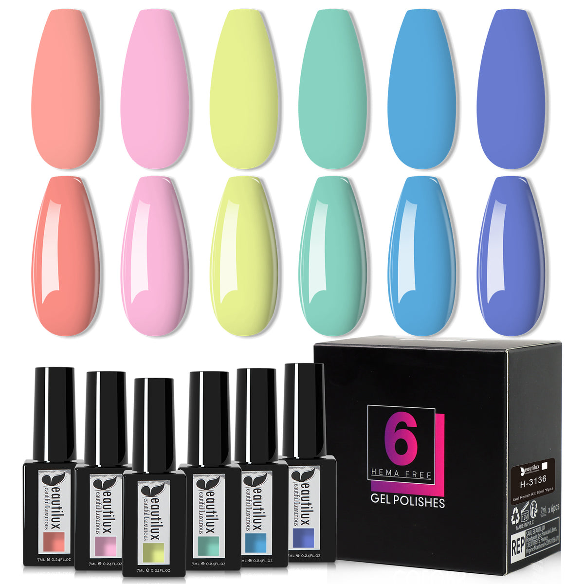 Beautilux H-3136 — coffret de 6 vernis Image
