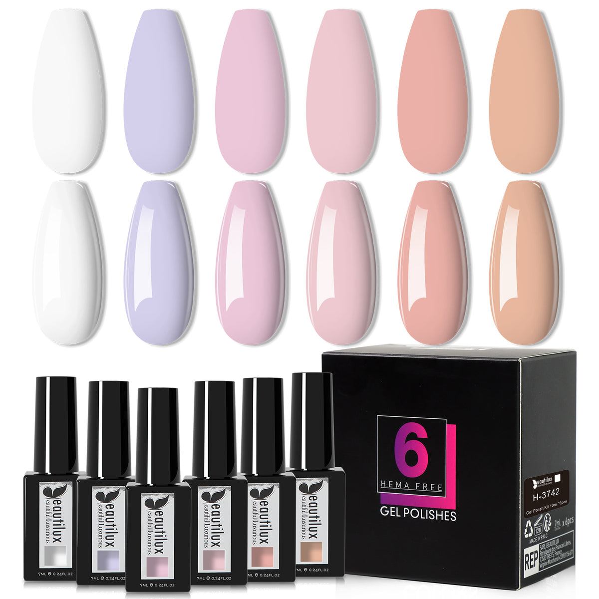 Beautilux H-3742 — coffret de 6 vernis Image