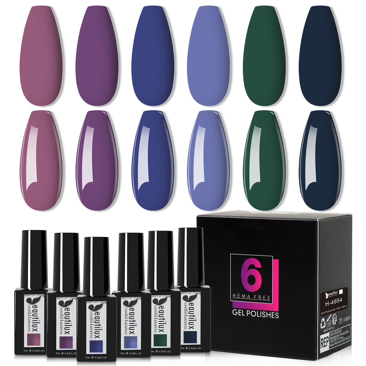Beautilux H-4954 — coffret de 6 vernis