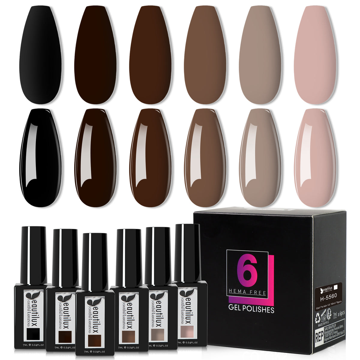 Beautilux H-5560 — coffret de 6 vernis Image