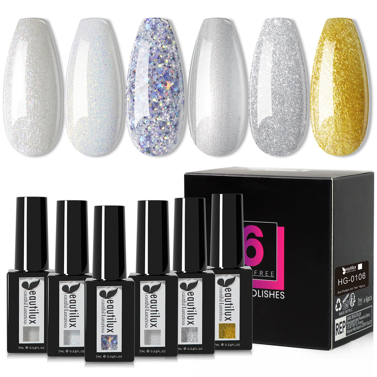 Beautilux HG-0106 — coffret de 6 vernis