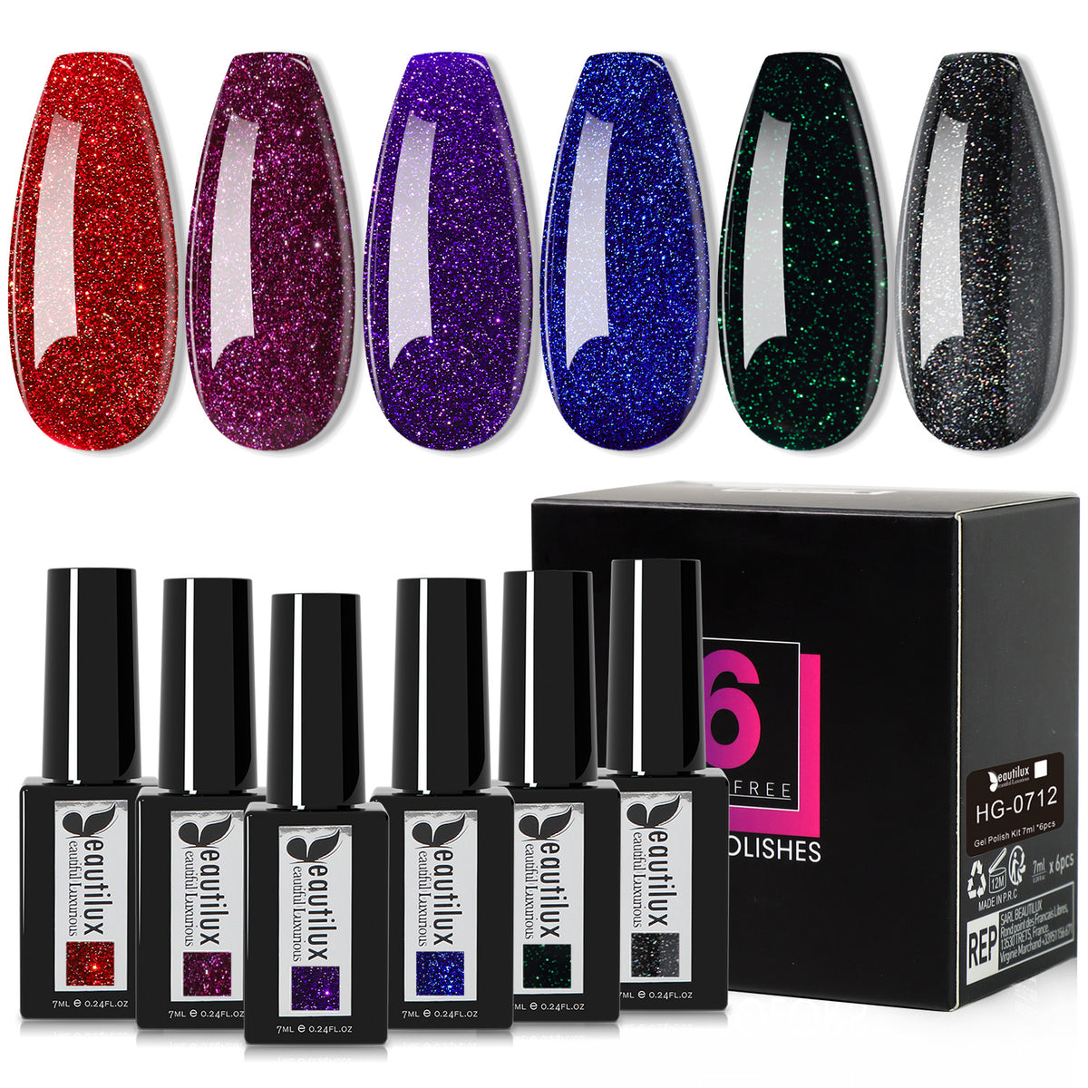 Beautilux HG-0712 — coffret de 6 vernis
