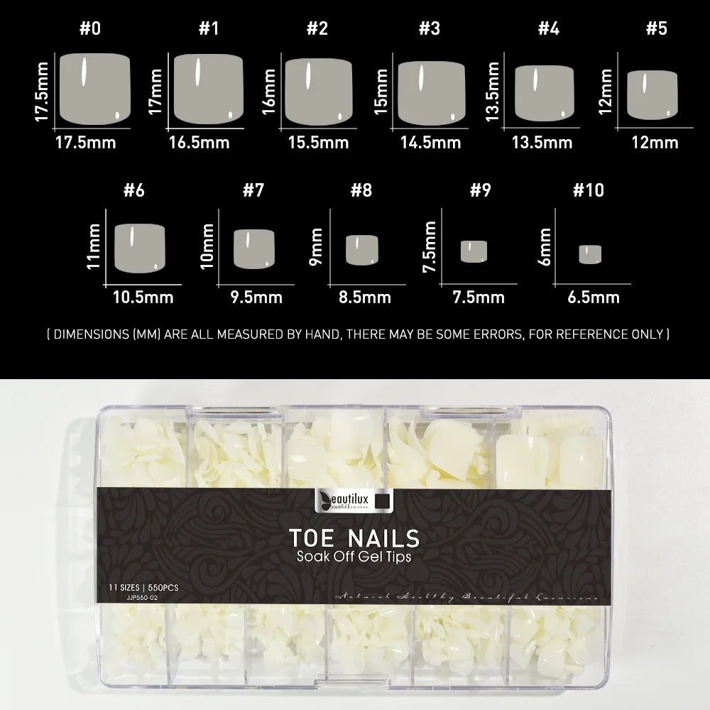 Beautilux TOENAILS — 480pcs/box — ROUND — WHITE | JJP550-02 - JJP550-02 Image