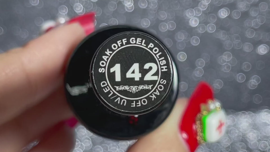 Vernis Semi-Permanent Rouge pailettes – B-142 | Beautilux 10ml - Tenue 3 Semaines