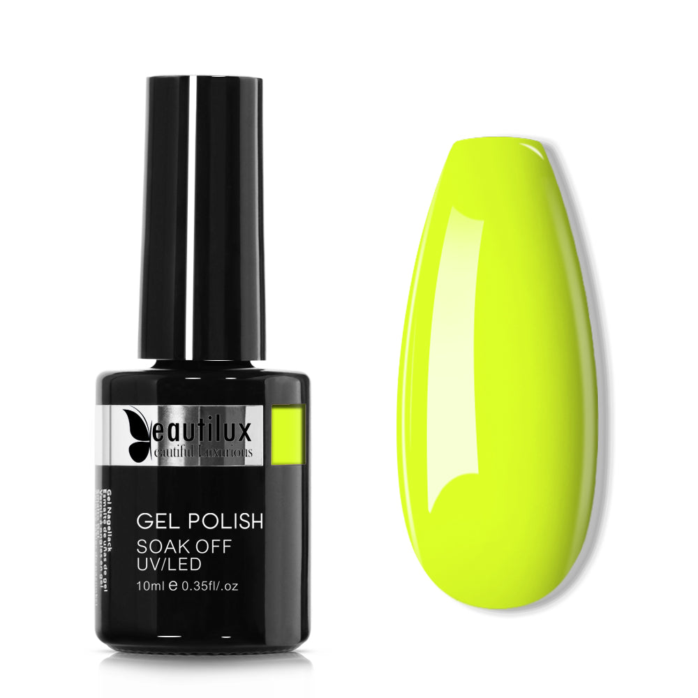Vernis semi-permanent Jaune Citron Néon B-049 Beautilux 10ml Image